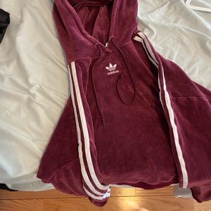 Red Velvet Suede ADDIDAS Hoodie